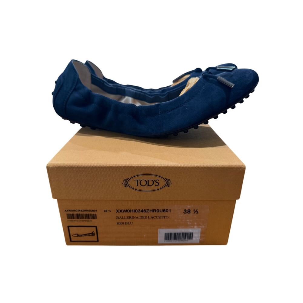 Tods Blue Suede Ballerina Dee Laccetto Ballet flats sz. 38 - Picture 4 of 9